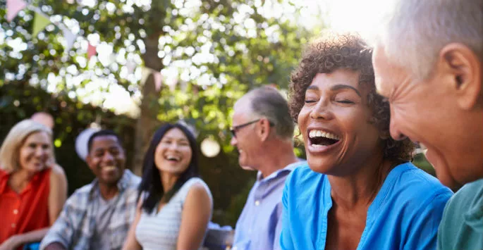 smiling group of healthy friends