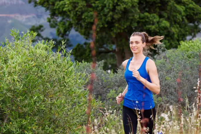 woman running outside